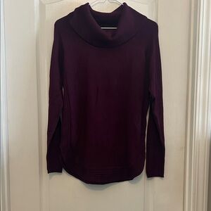 Women's Cowl Neck Sweater in Deep Plum